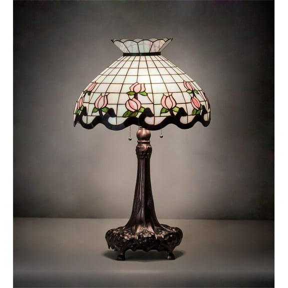 Meyda Tiffany 230471 Roseborder 3 Light 33" Tall Buffet Table Lamp - MultiColor