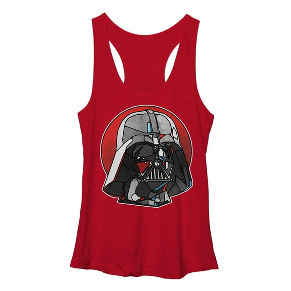 Women's Star Wars Stained Glass Darth Vader  Racerback Tank Top Red Heather Medium