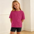 thumbnail image 6 of Cethrio Girls Outfit Sets Short Sleeve, Summer Solid Color 2 Piece T-shirts and Shorts Sets Hot Pink Size 6, 6 of 8