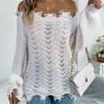 thumbnail image 5 of Yangnuo Trendy Sweaters for Women Women‘s Casual Oversize Loose Hollow Long Sleeve Sheared Off-the-shoulder Pullover Sweater Coat, 5 of 5