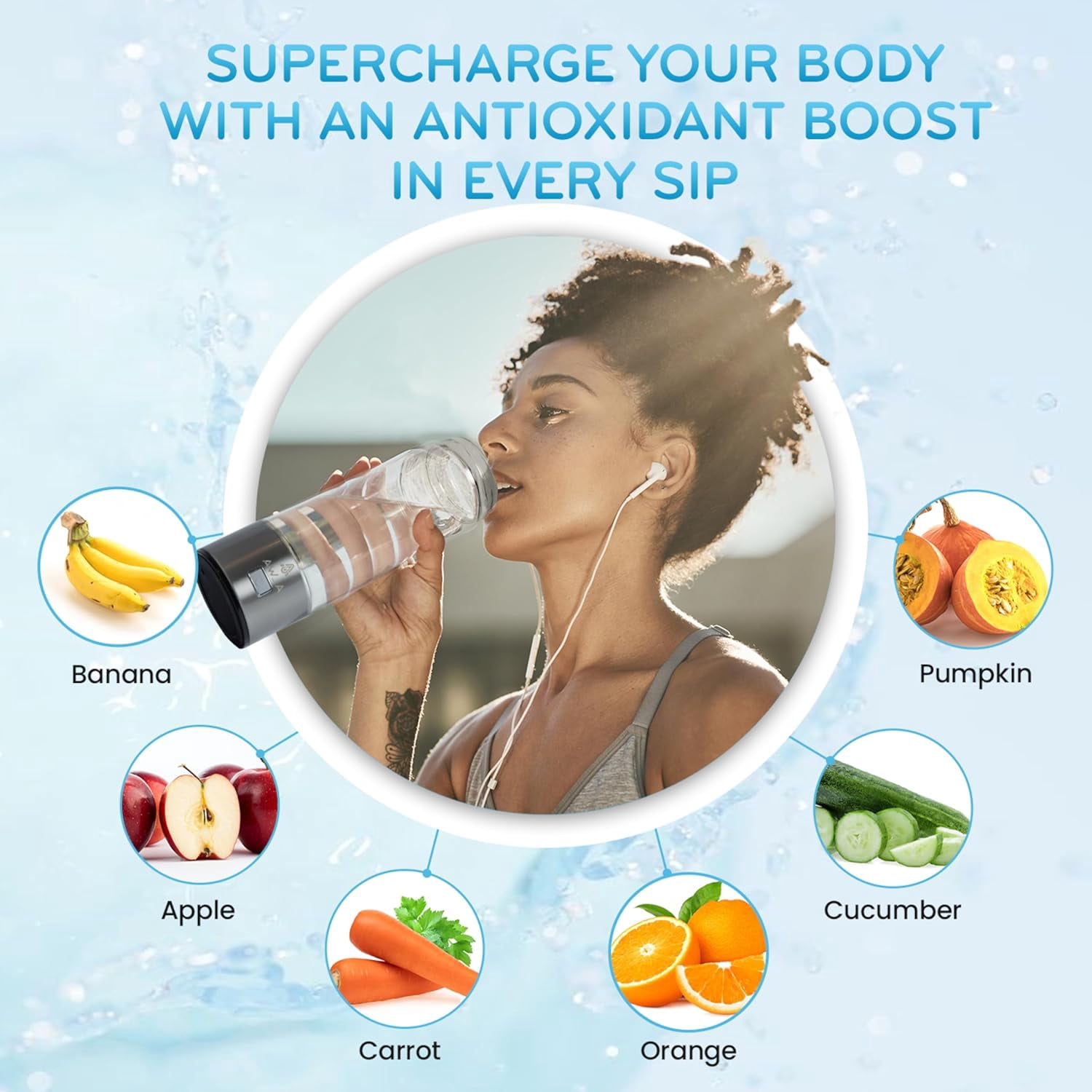 Hydrogen Water Bottle Generator - 1700 PPB Glass Portable Hydrogen Water Machine with SPE/PEM Technology, Rechargeable Hydro Health Bottle, Hydrogen Water Ionizer, Hydro Water Bottl