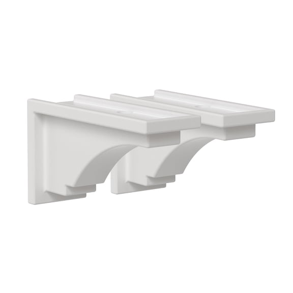 Pemberly Row Traditional Plastic Decorative Brackets in White (Set of 2)
