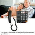 thumbnail image 3 of Corded Landline Telephone, One Touch Dialing Big Button Telephone LD 269SP Multifunction  For Seniors White,Black, 3 of 8