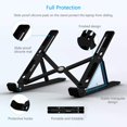 thumbnail image 4 of Laptop Stand, Boyata Adjustable Portable Laptop Holder for Desk, Foldable Laptop Riser with 6 Levels of Height Adjustment, Compatible with MacBook Air Pro, Dell, ,10-15.6 Laptops Black, 4 of 7