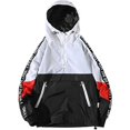 thumbnail image 1 of Chaqueta cortavientos ligera impermeable con capucha para hombre blanco 2xl ER, 1 of 6