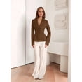 thumbnail image 6 of Women'S Business Casual : Long Sleeve, Slim Fit, Jackets Brown S, 6 of 7