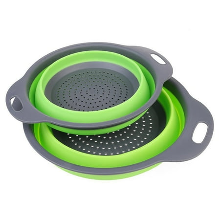 

Yinmgmhj Foldable Silicone Colander Fruit Vegetable Washing Basket Strainer Kitchen GN L Drain Rack