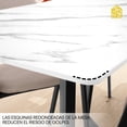 thumbnail image 3 of Juego de Comedor Estilo Mármol Ninon ALBA con 4 Sillas de Vinipiel Gris, 3 of 6