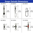 thumbnail image 2 of 110Pcs Strong Fishing Snap Swivels Kit, Include Rolling Barrel Swivels, Premium 3 Ways Fish Line Connector with Snaps Clips, Fishing Terminal Accessories Tackle Box for Lures Sinkers, 2 of 6