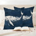 thumbnail image 3 of Summer Whale Outdoor Waterproof Pillow Covers, Ocean Vintage Wooden Grain Blue Decorative Square Throw Pillowcase Sofa Cushion Sham for Patio/Couch/Chair, 18"x18" 2 Pack, 3 of 8