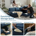 thumbnail image 4 of Convertible Sofa Bed Sleeper Pull Out Sectional Couch with Storage, L Shaped Couch Bed for Living Room,Apartment,Small Space - Blue, 4 of 8