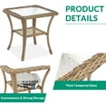 thumbnail image 6 of VIVIJASON 7-Piece Outdoor Patio Wicker Conversation Sets, All Weather Outdoor Rattan Furniture Set Includes Glider Loveseat, 2 Glider Rocker Chairs, 2 Swivel-Gliders Chairs, 2 Coffee Table, Navy Blue, 6 of 8