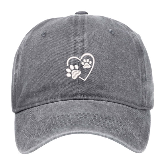 Workout Hats for Men Unisex Baseball Cap with Adorable Dog and Heart Print Adjustable Dad Hat for Casual Outdoor Activities