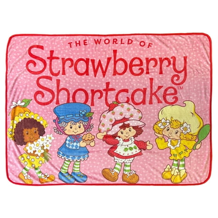 The World of Strawberry Shortcake Blanket Best Friends Plush Fleece Throw 46" x 60"