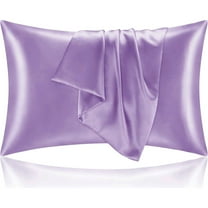 SUSIELADY Satin Pillowcases Queen Size Set of 2 Cooling Silk-Like Soft Pillow Covers with Hidden Zipper Envelope Closure for Men & Women, 20" x 30", Lilac
