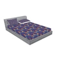 thumbnail image 2 of Ambesonne Mandala Fitted Sheet & Pillow Sham Set, Vibrant Floral Ornate, Full, Orange Pale Blue Purple, 2 of 2