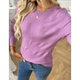 thumbnail image 3 of Cogild Women's Casual Knitted Sweaters for Womens with Long Sleeves Textured Design Lightweight Pullover Fall Winter Layering Tops Shirts for Womens, 3 of 7