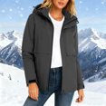 thumbnail image 2 of Ruimatai Women's Winter Hooded Parka Coat Long Sleeve Casual Jacket with Zipper Buttons Pockets for Daily Comfort Warmth, 2 of 7