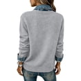 thumbnail image 3 of WHEANG Cardigan Sweaters for Women Collar Knit Cardigan Button Down Casual Open Front Sweater Long Sleeve Lightweight Womens Tops Gray S, 3 of 5