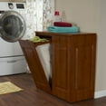 thumbnail image 4 of Household Essentials Double Hamper Cabinet, Metal Exterior and Removable Polyester Bags, Dual Compartments for Sorting, Faux Wood Grain, 4 of 7