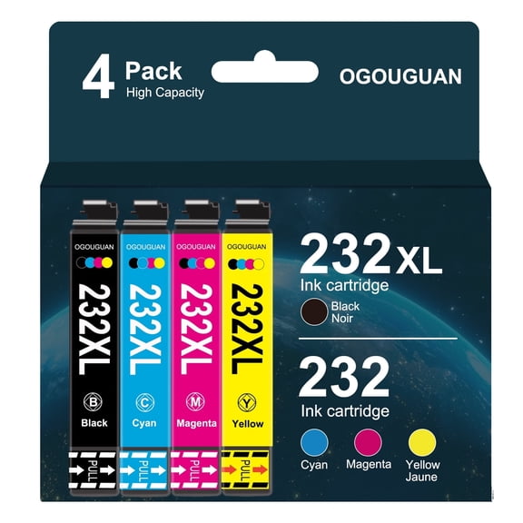 232XL Compatible Inkjet Ink Cartridges for XP-4200  XP-4205 and WF-2930 WF-2950  Printer,4 packs