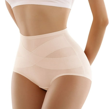 Plus Size Women Underwear  Women Solid Color Patchwork Briefs Panties Underwear Knickers Bikini Underpants Beige XL