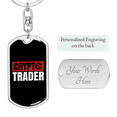 thumbnail image 2 of Crypto Trader Crypto Stainless Steel or 18k Gold Premium Swivel Dog Tag Keychain, 2 of 15