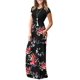 thumbnail image 2 of Vestido largo AUSELILY para mujer, manga corta, holgado, liso, 2XL, negro, 2 of 3