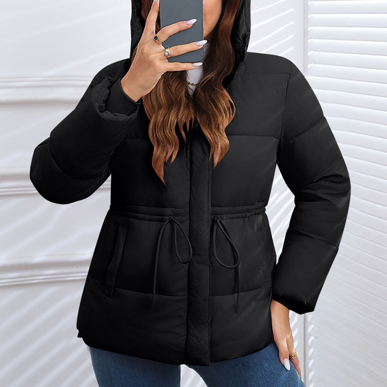 YOIAVAIOY Cotton Jackets For Women Trendy Stand Collar Zip Up