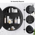 thumbnail image 6 of Hironpal 24 In Black Round Lighted Medicine Cabinet for Bathroom with Anti-Fog Dimmable LED Mirror,Wall Mounted, 6 of 7