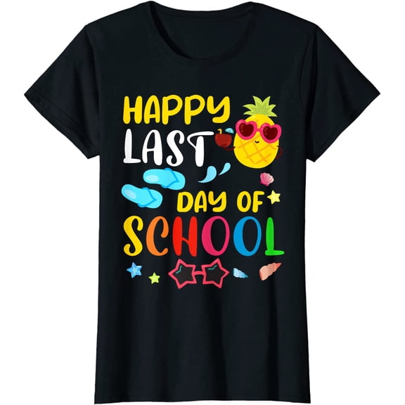 Happy Last Day Of School Teacher Student Summer Pineapple Gift T-Shirt