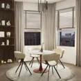 thumbnail image 2 of LeisureMod Bristol 35" Round Dining Table with Sintered Stone Top and Cherry Steel Pedestal Base for Modern Kitchen and Dining Room, 2 of 8