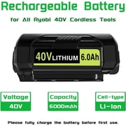 For Ryobi 40V Battery 6.0Ah Lithium Battery