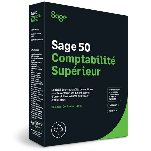 Sage 50 Premium Comptabilisation 2023 (Abonnement de 1 An) Boîte au