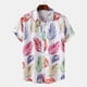 thumbnail image 2 of Camisa informal de manga corta con estampado hawaiano para vacaciones en la playa para hombre, holgada, de gran tamaño, para verano, 2 of 4