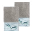 thumbnail image 2 of Authentic Hotel and Spa  Turkish Cotton Turtles Embroidered Dark Grey 2-piece Towel Hand Set, 2 of 3