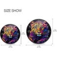 thumbnail image 2 of Colored Tiger Wall Clock Round Silent Non Ticking Battery Operated Accurate Arabic Numerals Design Clocks for Home Kitchen Living Room Bedroom 9.5inch Home Decor, 2 of 6