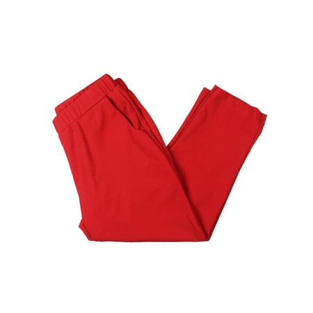 - Lauren M. Womens Petites Crepe Officewear Cropped Pants Red PM