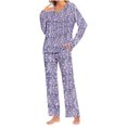 thumbnail image 1 of Rbaofujie Robe for Women Ladies' Gradient Printed Casual Top Pants Pajama Set Fall Pajamas, 1 of 6