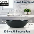 thumbnail image 4 of Cooks Standard Classic 12 Inch Nonstick Chef's Pan with Lid, 5-Quart Hard Anodized Wok Stir Fry Pan, Everyday Deep Frying Pan, Induction Ready Cookware, Dishwasher & Oven Safe, Black, 4 of 8