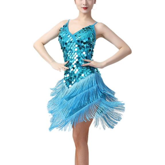 Whitewed Womens Roaring 20s 1920s Charleston Flapper Dresses Accessories Blue