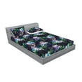 thumbnail image 2 of Space Fitted Sheet & Pillow Sham Set, Sun and Moon Universe Bohemian Galaxy Flowers Abstract Art Pattern, Decorative Printed 3 Piece Bedding Decor, King, Dark Purple Green and Mauve, by Ambesonne, 2 of 2