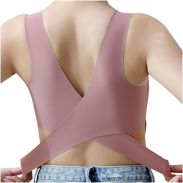 Mrat Clearance Plus Size Strapless Bras for Women Clearance Women's Bra  Underwear Removable Shoulder Strap Daily Comfort Bra Underwear No Wire Bras