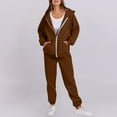 thumbnail image 2 of Kmdttou Clearance Under 10$! Women's 2PCS Outfits Women's Sports Tracksuits Long Sleeve Pullover Hoodies Sweatshirt And Sweatpants Fall Winter Suit on Clearance!, 2 of 8