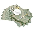 thumbnail image 2 of YFYANG Washable Heat-Resistant Placemats, 70% PVC/30% Polyester, Green Abstract Texture Kitchen Table Mat, 12" x 18" 4 Pcs, 2 of 6