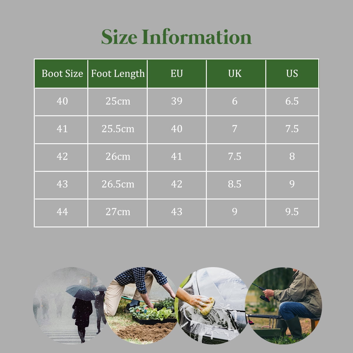 AUXDIQ Rain Shoes Men Mid-calf Boots Waterproof Rain Boots Outdoor Garden Shoes