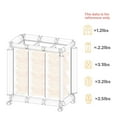 thumbnail image 6 of ROMUCHE Rolling Laundry Basket 3 Section Dirty Clothes Basket with Wheels Large Laundry Hamper Clothes Storage Freestanding Cart for Toy Organization Clothes in Bedroom Bathroom Laundry(Blue), 6 of 9