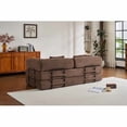 thumbnail image 5 of Sofa cama convertible con almohada cilíndrica, sofá de colchón plegable de corduro con marco de forma fija, sofá de pie para sala y dormitorio (marrón), 5 of 5