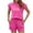 Hot Pink, variant on ZZwxWA Women's 2 Piece Outfits, Loose Crewneck Cap Sleeveless T Shirt Tops with Drawstring Shorts Loungewear Sets