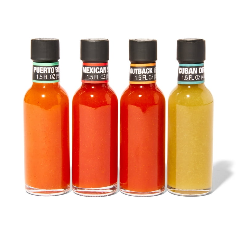 Thoughtfully Gourmet, Hot Sauces To Go: Global Edition Gift Set, Set of 4 